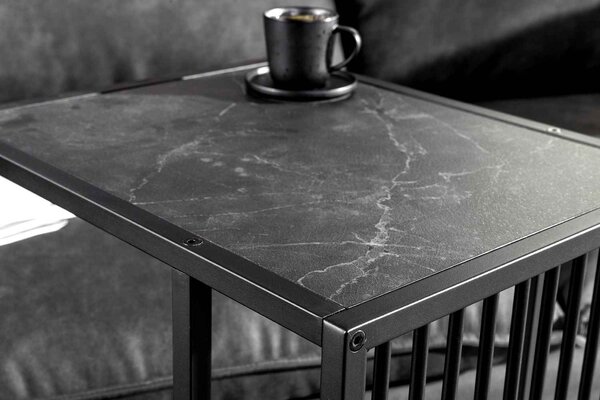 Designový odkládací stolek Haines 43 cm vzor mramor