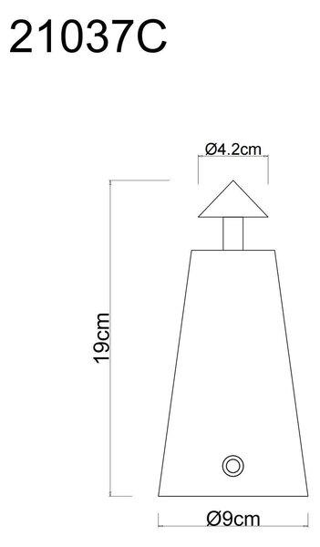 STOLNÍ LAMPA NA BATERIE 9/19 cm Globo - Venkovní světla, Online Only