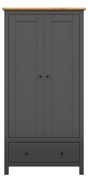Šatní skříň BRW Hesen SZF2D1S/20/10 (grafit + dub artisan)