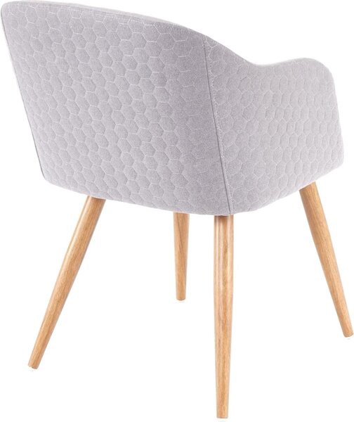 Jídelní židle HWC-D71, židle kuchyňská židle, retro design, područky látka/textil světle šedá-šedá