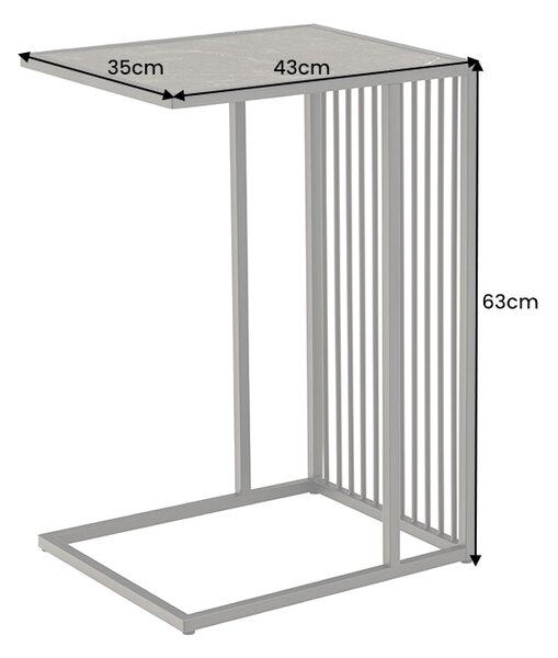 Designový odkládací stolek Haines 43 cm vzor mramor