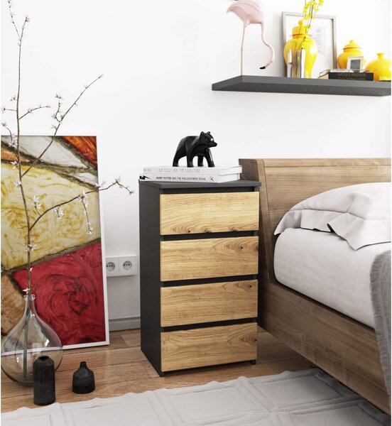 Ak furniture Komoda CL4 40 cm grafitově šedá/dub artisan