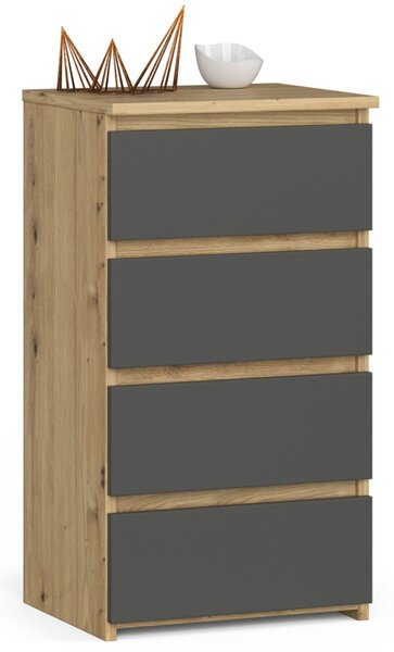 Ak furniture Komoda CL4 40 cm dub artisan/grafitově šedá