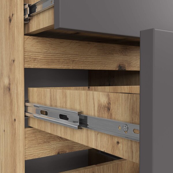 Ak furniture Komoda CL4 40 cm dub artisan/grafitově šedá