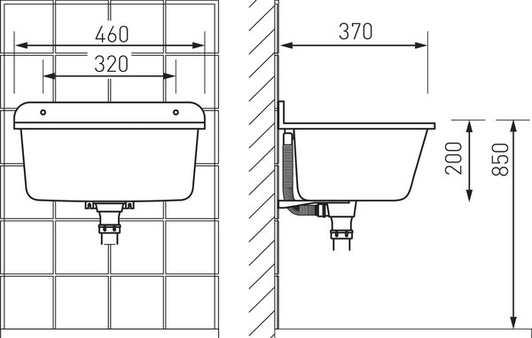 Ferro technický dřez 46x37 cm plast DRK37/46G