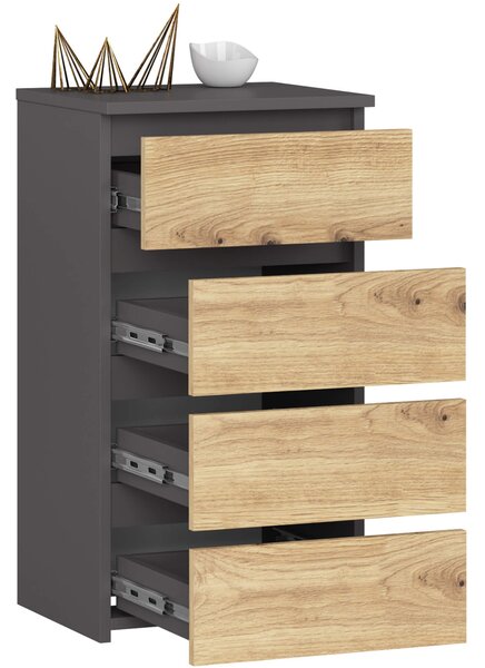 Ak furniture Komoda CL4 40 cm grafitově šedá/dub artisan