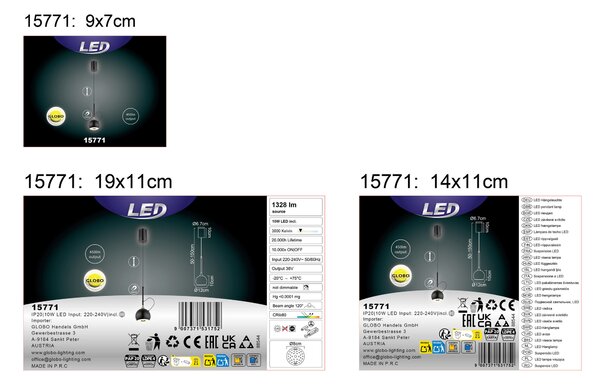 ZÁVĚSNÉ LED SVÍTIDLO, 12/150 cm Globo - Online Only svítidla, Online Only