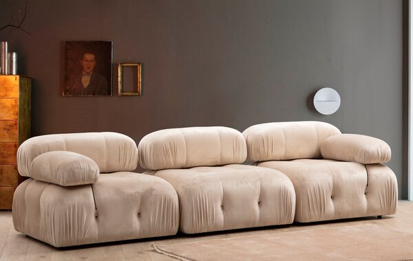 Atelier del Sofa 3-místná pohovka Bubble 3 Seater ( L1-O1-1R) - Velvet, Krémová