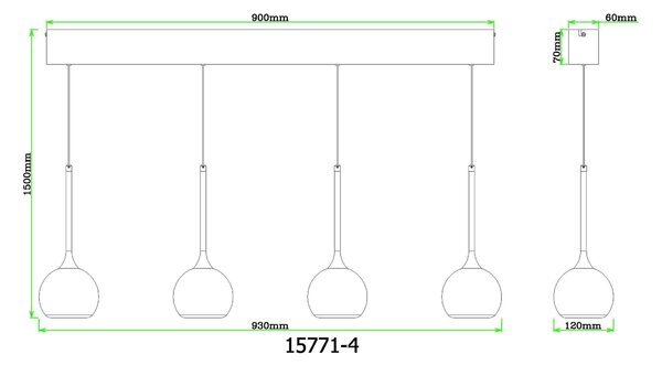 ZÁVĚSNÉ LED SVÍTIDLO, 93/12/150 cm Globo - Online Only svítidla, Online Only