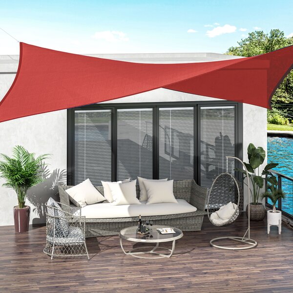 Outsunny Obdélníkový Slunečník 4x6m Venku UV Ochranné Plátno 185g/m² HDPE pro zahradu, terasu, patio, bazén, balkon, terakotová cihla | Aosom