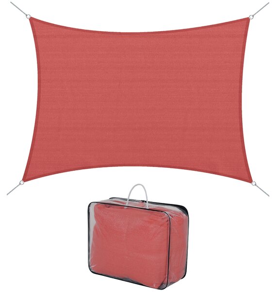 Outsunny Obdélníkový Slunečník 4x6m Venku UV Ochranné Plátno 185g/m² HDPE pro zahradu, terasu, patio, bazén, balkon, terakotová cihla | Aosom