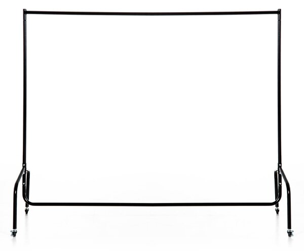 HOMCOM Stojan na oblečení s kolečky, pevný kovový rám, nosnost 140 kg, 180 x 60 x 170 cm, černá ocel | Aosom