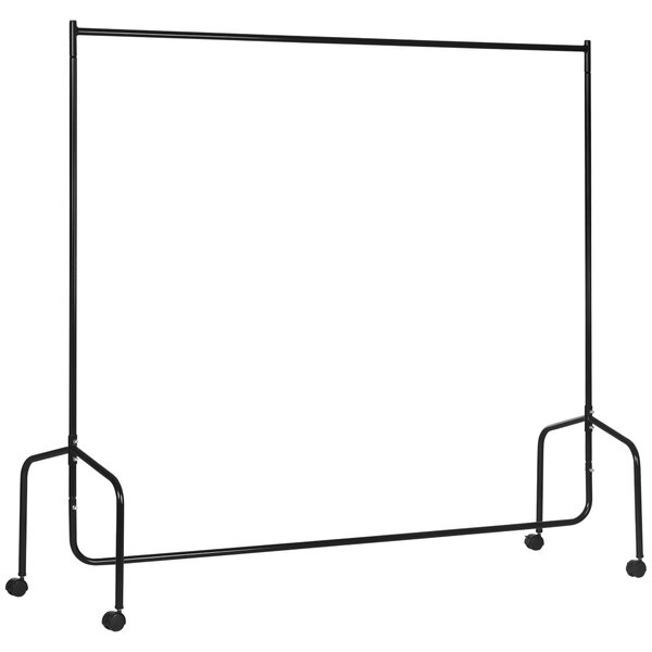 HOMCOM Stojan na oblečení s kolečky, pevný kovový rám, nosnost 140 kg, 180 x 60 x 170 cm, černá ocel | Aosom