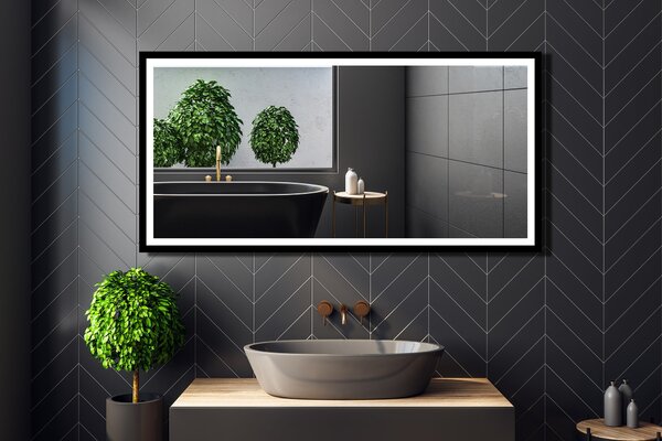 Venti Luxled zrcadlo 120x60 cm obdélníkový s osvětlením černá 5907459662733