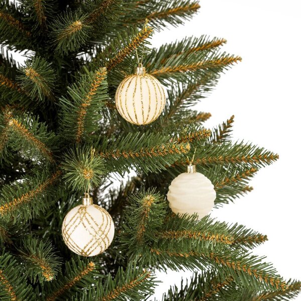 Vánoční baňky 9 ks 5,5 cm SPRINGOS CA1584 ecru/zlaté