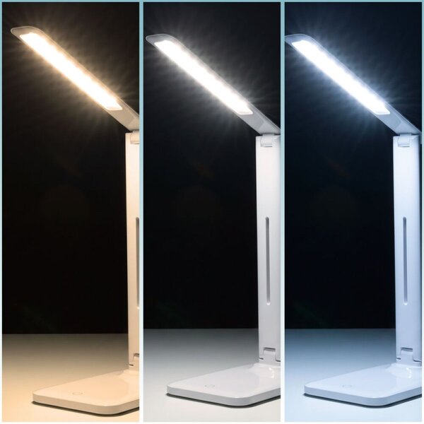 Stolní LED lampa s USB portem SPRINGOS HA7603 bílá