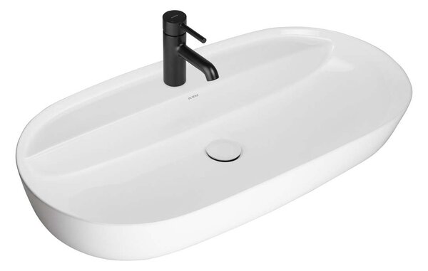 Oltens Hamnes umyvadlo 80x40 cm oválné na pult bílá lesk 41315000