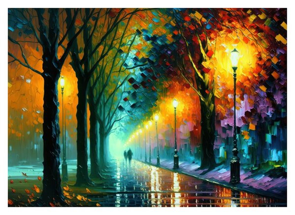 Skleněný obraz - Noční procházka (70x50 cm)