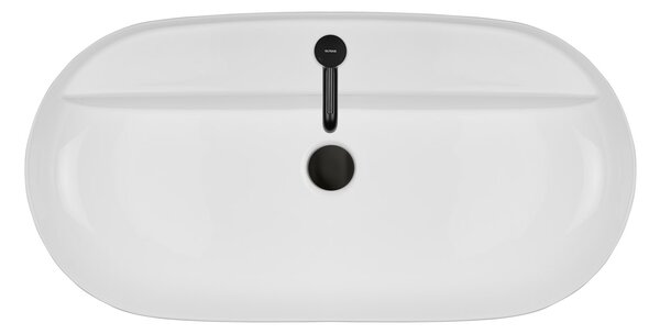 Oltens Hamnes umyvadlo 80x40 cm oválné na pult bílá lesk 41315000