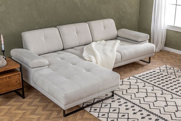 Rohová sedací souprava Mussty (béžová) (L). Akce -24%