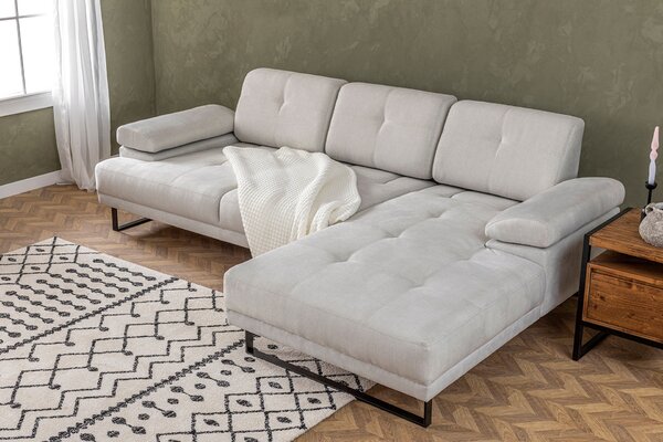 Rohová sedací souprava Mussty (béžová) (P). Akce -24%