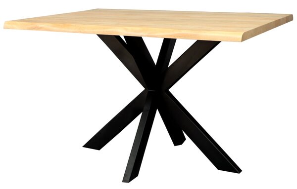 Jídelní stůl s kovovými nohami 120x90 cm z masivu mango