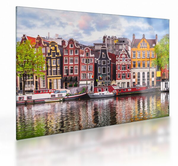 Skleněný obraz - Amsterdam, taneční domy (70x50 cm)