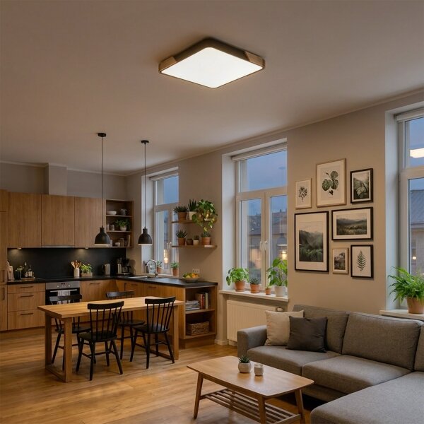 Brilagi - LED Stmívat. svítidlo PILANA LED/60W/230V dub/černá 56x56 cm + DO