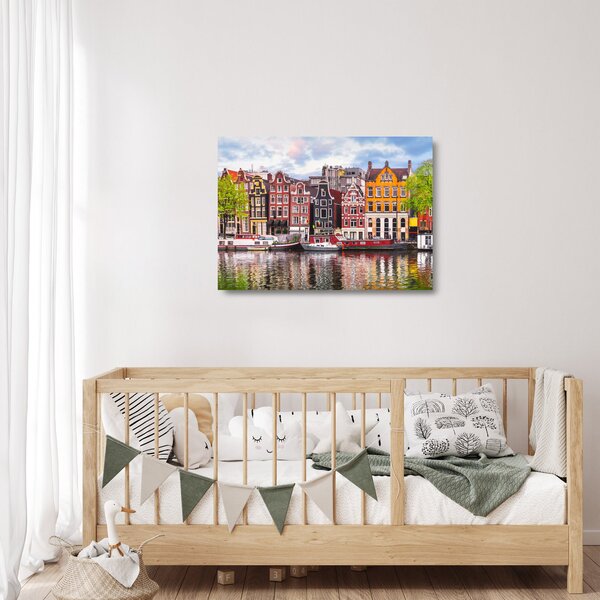 Skleněný obraz - Amsterdam, taneční domy (70x50 cm)