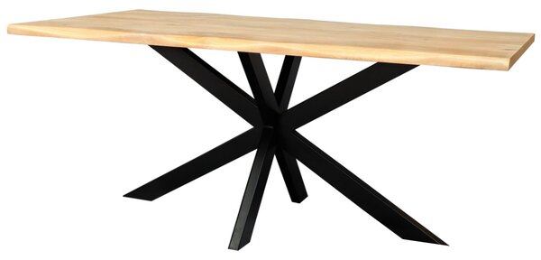Jídelní stůl s kovovými nohami 160x90 cm z masivu mango