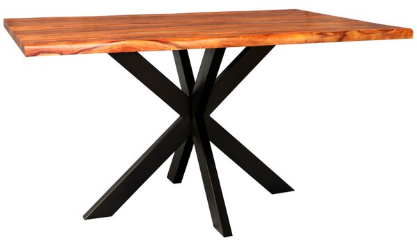 Jídelní stůl s kovovými nohami 140x90 cm z indického masivu palisandr
