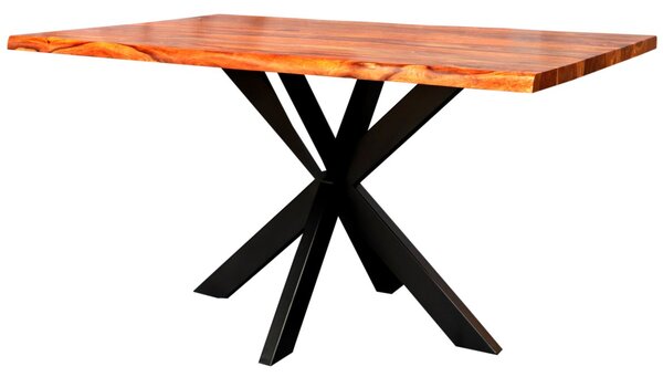 Jídelní stůl s kovovými nohami 140x90 cm z indického masivu palisandr