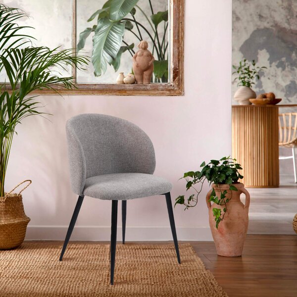 Židle Mobili Rebecca Cordia 81x54x56 Polylenová tkanina Kov Taupe Grey Black Moderní SET 2 ks Částečně smontované
