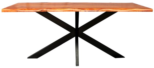 Jídelní stůl s kovovými nohami 160x90 cm z indického masivu palisandr