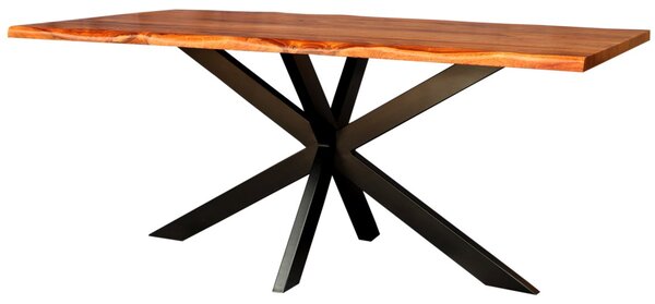 Jídelní stůl s kovovými nohami 160x90 cm z indického masivu palisandr