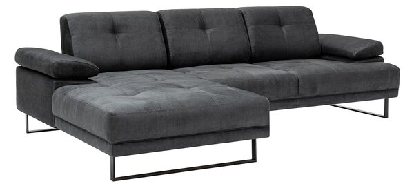 Rohová sedací souprava Mussty (antracit) (L). Akce -24%