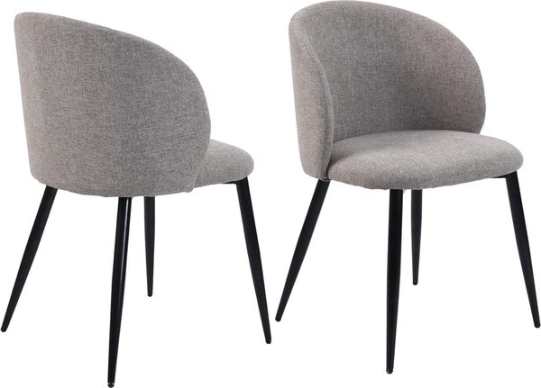 Židle Mobili Rebecca Cordia 81x54x56 Polylenová tkanina Kov Taupe Grey Black Moderní SET 2 ks Částečně smontované