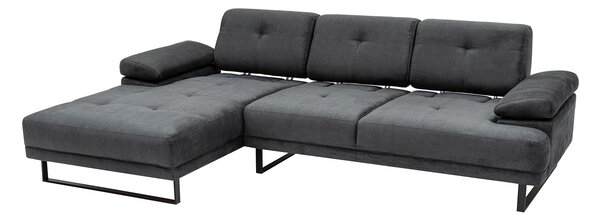 Rohová sedací souprava Mussty (antracit) (L). Akce -24%
