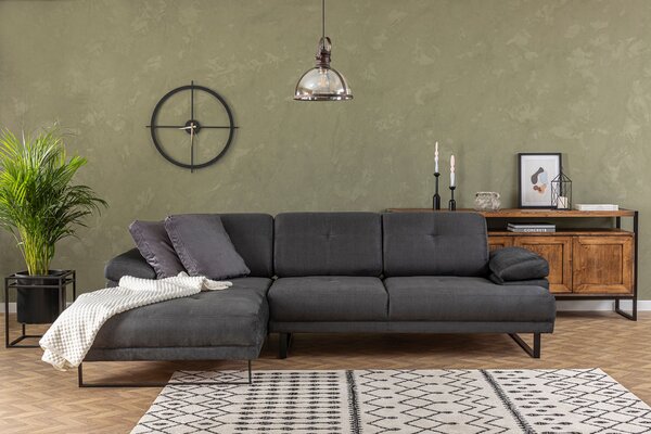 Rohová sedací souprava Mussty (antracit) (L). Akce -24%