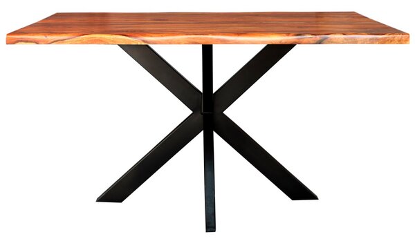 Jídelní stůl s kovovými nohami 140x90 cm z indického masivu palisandr
