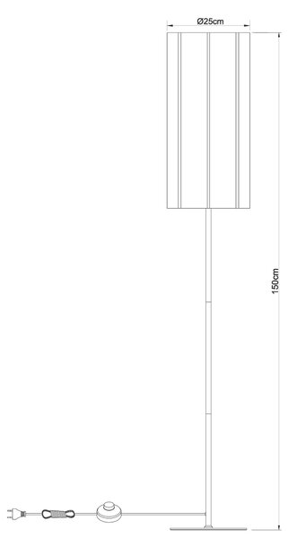 STOJACÍ LAMPA, 25/150 cm Novel - Online Only svítidla, Online Only