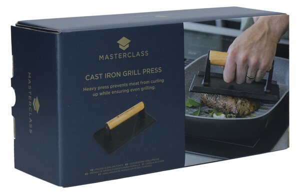 Litinový steak press MasterClass 21 cm | Těžítko na maso MCGRILLPRESS