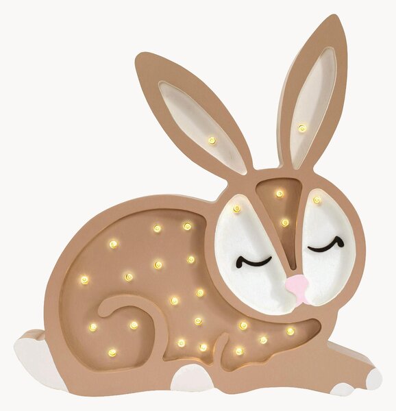 Ručně vyrobená dětská LED lampa's časovačem a dálkovým ovládáním Bunny, stmívatelná