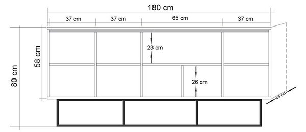 Skříňka Quanto 751 (atlantická borovice + černá)