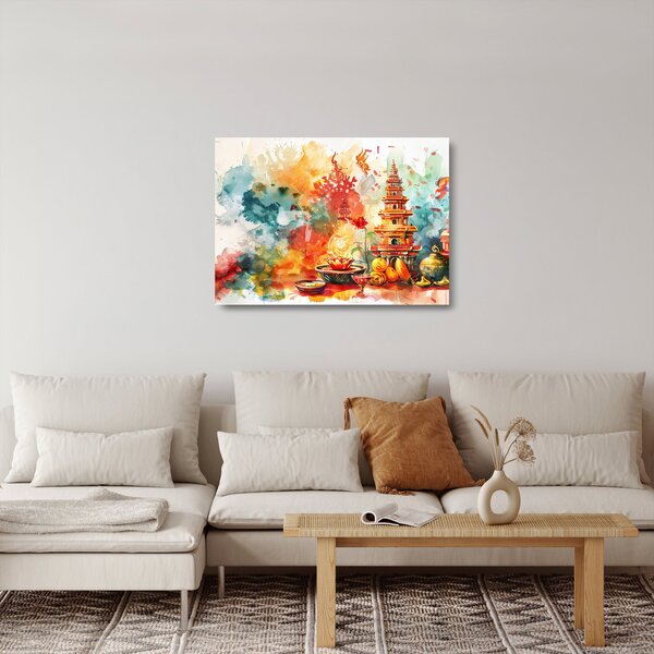 Skleněný obraz - Akvarelová ilustrace (70x50 cm)