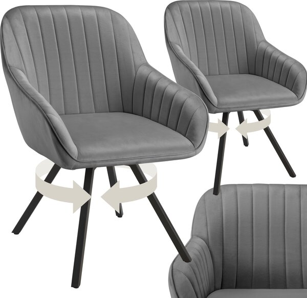 Tectake® Otočné křeslo Snug čalouněné, sametový vzhled 58 x 58 x 82 cm