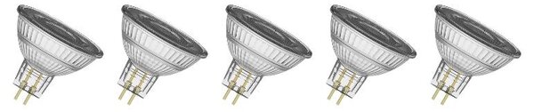 Osram LED žárovka »Base Spot«, 5 kusů (Mr16, Gu5.3, stmívání, 2700K, transparentní) (100409271002)