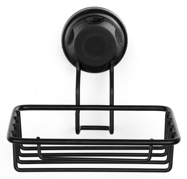 Černý samodržící nástěnný držák na mýdlo Compactor Bestlock Black Soap & Sponge Holder