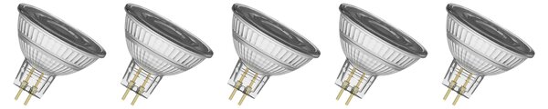 Osram LED žárovka »Base Spot«, 5 kusů (Mr16, Gu5.3, stmívání, 2700K, transparentní) (100409271002)