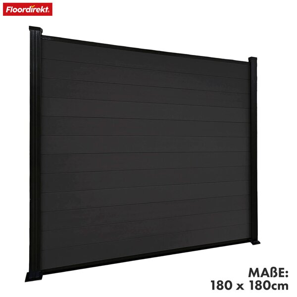 WPC plot Kronos s robustními hliníkovými sloupky 180x180 cm černý